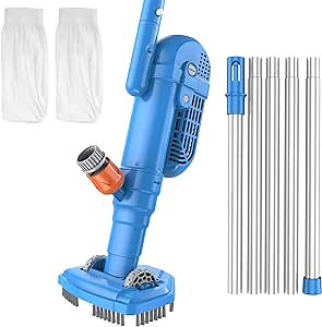 3 in 1 Handheld Pool Vacuum Portable Pool Vacuum Jet Underwater Cleaner with 5 Section Pole of 57",Garden Hose Pool Water Vac for Spa,Small Above Ground Pools,Hot Tub Vacuuming