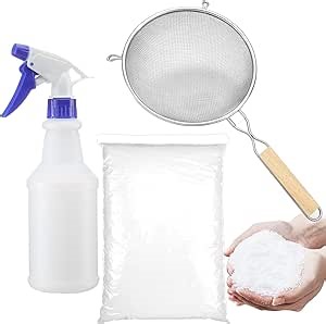 Hoolerry Christmas Fake Snow Powder 32 Ounces with Fine Mesh Strainer and Spray Bottles Artificial Snow Flocking Powder for Christmas Tree Decorations Xmas Holiday Craft