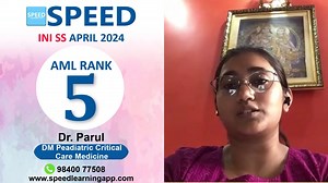 5th Rank AML, DM Pediatrics Critical Care, INISS April 2024, Dr. Parul., SPEED Topper, Congratulations! #INISS2024 #MCHneurosurgery #SuccessJourney #MedicalMilestone #neetss2025 #neetdm2024 #ProudEducators Greetings From SPEED Dear Doctor,🩺 Speed learning app Provides NEET SS and INI-SS DM / MCH App based courses for Super speciality Exams ⚕️ Course Duration: 3 Years | 2 Years | 1 Years | 6 Months | 3 Months ⚕️ Features * Lecture - Lectures are Conducted by Super Speciality wise Expert faculty 