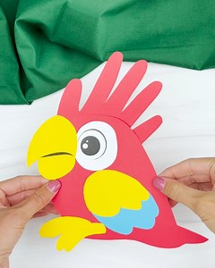 31K views · 32 reactions | 列 Handprint Parrot Craft ✂️ Get the template on the blog | Simple Everyday Mom | Facebook