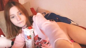 Redhead has multiple orgasm on cum