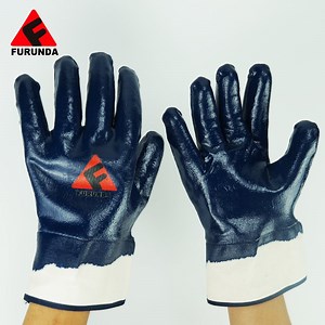 [Hot Item] Fully Nitrile Coated Soft Jersey Liner Work Gloves with Safety Cuff Industry Guantes