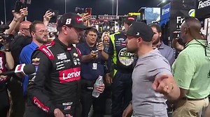 Ricky Stenhouse Jr was pissed off after he and Kyle Busch made contact early in the running of the All Star Race. Stenhouse told the media to wait to see what happens after the race. When Busch arrived at the hauler, Stenhouse was waiting. At first it was just a lot of back and forth arguing then Stenhouse punched Busch in the face and an all out brawl between the two teams started. | FOX8 Photojournalist Chris Weaver