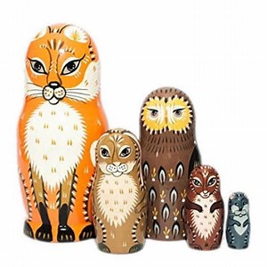 Handmade Woodland Animals Nesting Dolls: Wooden Stacking Toy - Etsy