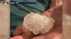 Check out this large hailstone picked up in Tulia, Texas earlier on Monday! | WeatherNation