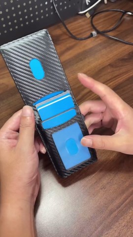 Wallet for Men,Big Cash Slot,Pop Up Case, Credit Card Slot - Slim Aluminum Wallet with RFID Blocking, Minimalist Leather Wallet Front Pocket with ID Window, Gift Box (Black)