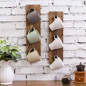 [Hot Item] Wall Hanging Sign Rustic Wall Mounted Wood Coffee Cup Storage Rack Coffee Mug Hanger Rack