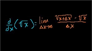 Démonstration de la formule de dérivation de la fonction racine carrée