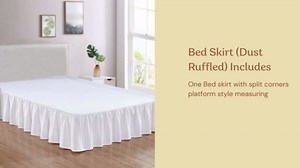 SlumberWell Twin Bed Skirt with Split Corners, Soft Microfiber, 14 Inch Drop, Ivory Solid, Elegant Ruffled Design