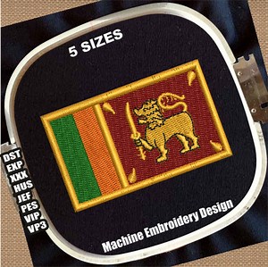 Flag of Sri Lanka Embroidery Pattern | Sri Lanka Flag DST File | Sri Lanka Nation Flag PES File | Srilanka Lion Flag Machine Embroidery File - Etsy Australia
