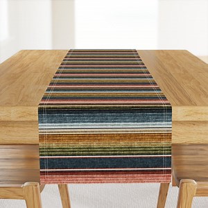 Southwest Desert Table Runner - Earth Tones Distressed Look Southwestern Cotton Sateen Table Runner - Serape Stripe by Littlearrowdesign - Etsy