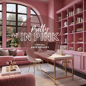 Pretty in Pink| Virtual Office Background With Shelves| 8 Pack Shelving Background Zoom, Google Meet, Skype, Webex, Etc. - Etsy