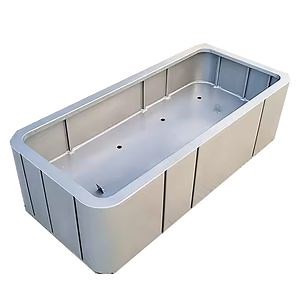 [Hot Item] Vertical Bar Breeding Tank Silvery Planter Oblong Box Outdoor Fish Cultivating Pot