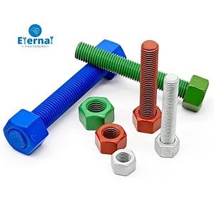 [Hot Item] Color Coated Mild Steel B7 Stud Bolts Threaded Rod with Nut for Automotive Industry
