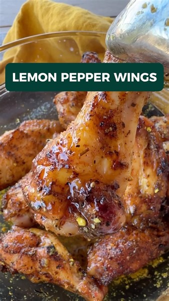 Lemon pepper wings are so easy. Just season and grill. Then, bathe them in melted butter and lemon pepper seasoning. Full recipe at Girlscangrill.com | Girls Can Grill