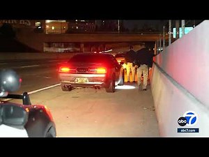 Several cars hit by debris on 101 Freeway in Hollywood