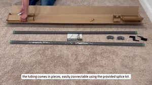 Promenaid Walnut 1.5ft Flush Handrail Kit - Complete Indoor Stair Handrail - Modern 1.6" Round Genuine Wood Wrapped Aluminum Core Railing with 2 Brass Painted Pivoting Brackets & Flush Endcaps