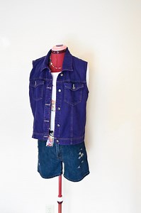 Purple Dyed Womens Coldwater Creek Upcycled Baccini Denim VEST (42" Chest) - Etsy Canada
