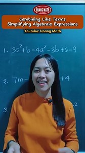 Combining Like Terms to Simplify Algebraic Expressions #math #mathskills #algebra #mathtutorial | Unang Math