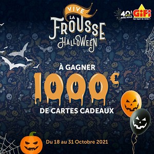 💀 Envie de gagner 1000€ de cartes cadeaux pour Halloween ? 🎃 Participez à notre grand jeu pour tenter votre chance ! Rendez-vous ici 👉 https://bit.ly/3j3VsIh Cette année ça va trembler !! | GiFi