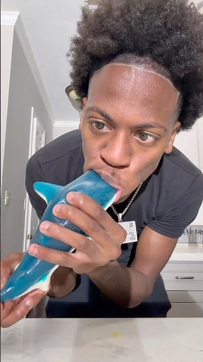 Eating Giant Gummy Shark GROSS #shorts