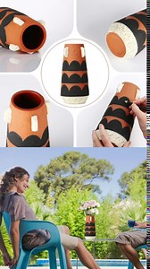 Small Ceramic Vase for Home Decor, Rustic Home Decor, Modern Farmhouse Decor, Fit for Farmhouse Fireplace Bedroom Kitchen Living Room Bookshelf Centerpieces Office Desk Coffee Table 7.7"