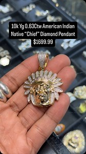 1.1K views | 10k Yg 0.63Ctw American Indian Native “Chief” Diamond Pendant $1699.99 #ijazjewelers #gold #texas #jewelry #sale #custom #california #diamond | Ijaz Jewelers | Facebook