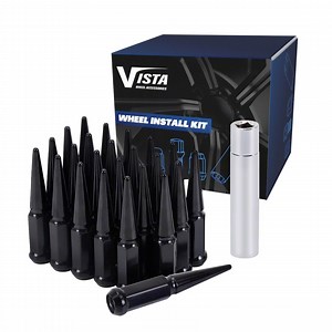 Jeep Gladiator Black Spike Lug Nuts for Aftermarket Wheels; M14x1.5; Set of 24 (20-26 Jeep Gladiator JT) - Free Shipping