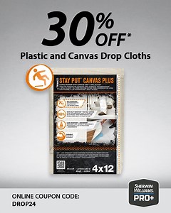 1K views · 37 reactions | Need protection from spills and splatters? We've got you covered. Save 30% on all drop cloths. Use code DROP24 at checkout: https://bit.ly/3HmApwq . Offer valid through 1/29/24. | Sherwin-Williams Paint Pros | Facebook