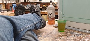 Current status: working on the Frank Cotton tombstone while enjoying a few adult beverages and listening to some Gojira. Back to my real job tomorrow so I'm making the most of a rainy Wednesday. #gojira #hellraiser | Oak Lane Cemetery