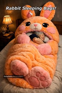 Fluffy Rabbit Sleeping Bags 🐇 Aww how CUTE is that?! | FuturisticDecors