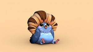 Pigeon with Croissant - 3D model by digital elysium (@anjulie)