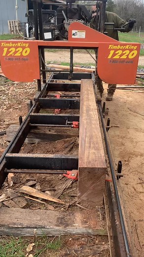 Some walnut 6’ 6x6’s off the mill (they might be available for sale, customer has ghosted me on communication). Also have some 1” and 2” slabs from the walnut logs available #sawmill #sawyer #lumber #logger #walnut | Zach Rose