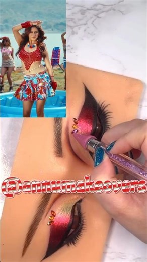 ISHA MALVIYA RED 🍒 EYE MAKEUP SONG BANGLES LALA #challenge #eyemakeup