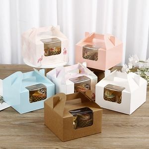 [Hot Item] Boite Gateau Cup Cake Pop Packaging Gable Boxes with Handle