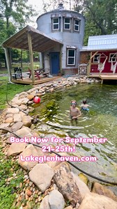 🌞From silo to swim-our natural pond is the ultimate plunge pool!💦✨ Skip the chlorine and dive into nature! * * #lakeglenhaven #silo #louisava #swimpond #naturalpond #booknow | Lake Glen Haven