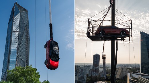 Nissan has broken the record for the highest car bungee jump 🤯 Diving head first into the record books! 🚘 | Guinness World Records