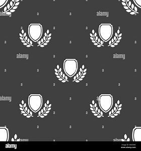 Blank award medal icon sign. Seamless pattern on a gray background. Vector Stock Vector Image & Art - Alamy