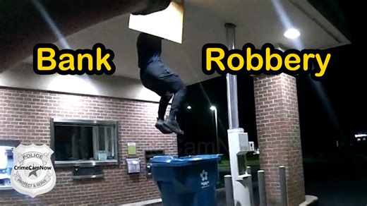 Bank Robbery Suspect Drops Out of Ceiling And Into Recycling Bin in Front of Officers | Crimecamnow