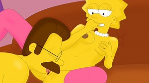 Ned Flanders carefully licks pussy of young Lisa Simpson