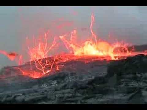 Epic Triple Lava Bubble Bursts At Kilauea Volcano Ocean Entry
