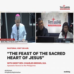 2K views · 99 reactions | Pastoral Visit on Air sa Programang Barangay Simbayanan Paksa: The Feast of the Sacred Heart of Jesus His Excellency, Most Rev. Charles John Brown, D.D. Apostolic Nuncio to the Philippines #PastoralVisitOnAir #DZRV846 #AngRadyoNgSimbahan | DZRV 846 | Facebook