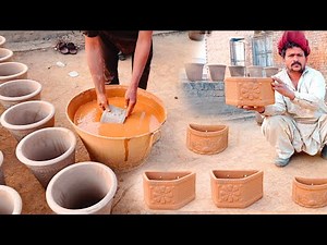 Slip Casting a Wall Hanging Clay Planter | Potter Making Clay Flower Pots With Amazing Technique .