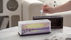 Fireplace Flame Essential Oil Diffuser - 7 Color LED Ultrasonic Aromatherapy Humidifier, 250ml, with Timer, Suitable for Home, Bedroom, Office, Yoga (C08B)