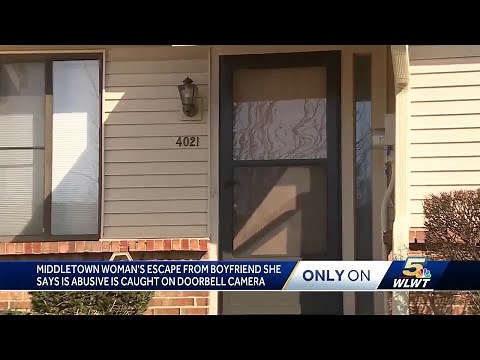 Doorbell cam catches woman's escape from alleged abusive boyfriend