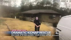 DRAMATIC KIDNAP RESCUE: New video shows police moving in to rescue a woman who had allegedly been kidnapped by a suspect in a white van who lead authorities in Alabama on a dangerous chase. Steve Osunsami with the details. https://abcn.ws/35iNIZ8 | ABC World News Tonight with David Muir