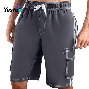 [Hot Item] Men's Swim Trunks Bathing Mesh Lining Swimsuits Beach Shorts with Pockets