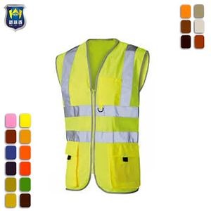 [Hot Item] High Visibility Reflective Safety Vest Multi Pockets Workwear Safety Waistcoat