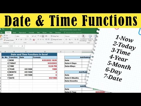 Mastering Date and Time Functions in Excel: TODAY, NOW, DATE, TIME, and Calculations