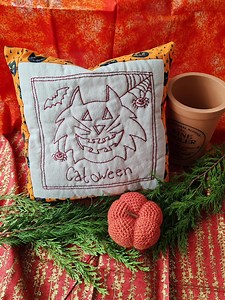 Catoween Halloween Primitive Stitchery, Hand Embroidery PDF Pattern Instant Download - Etsy
